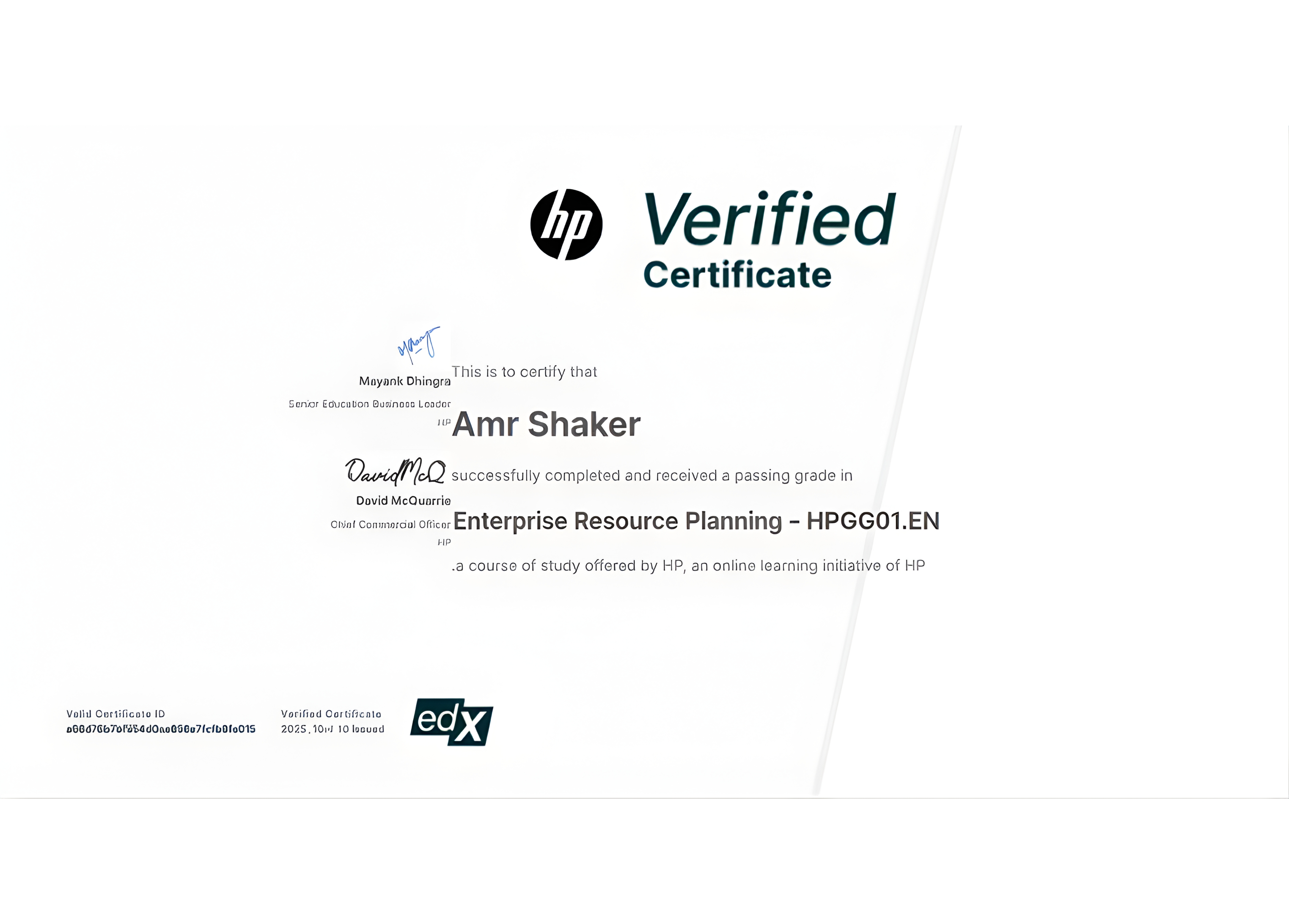 edX Professional Certificate