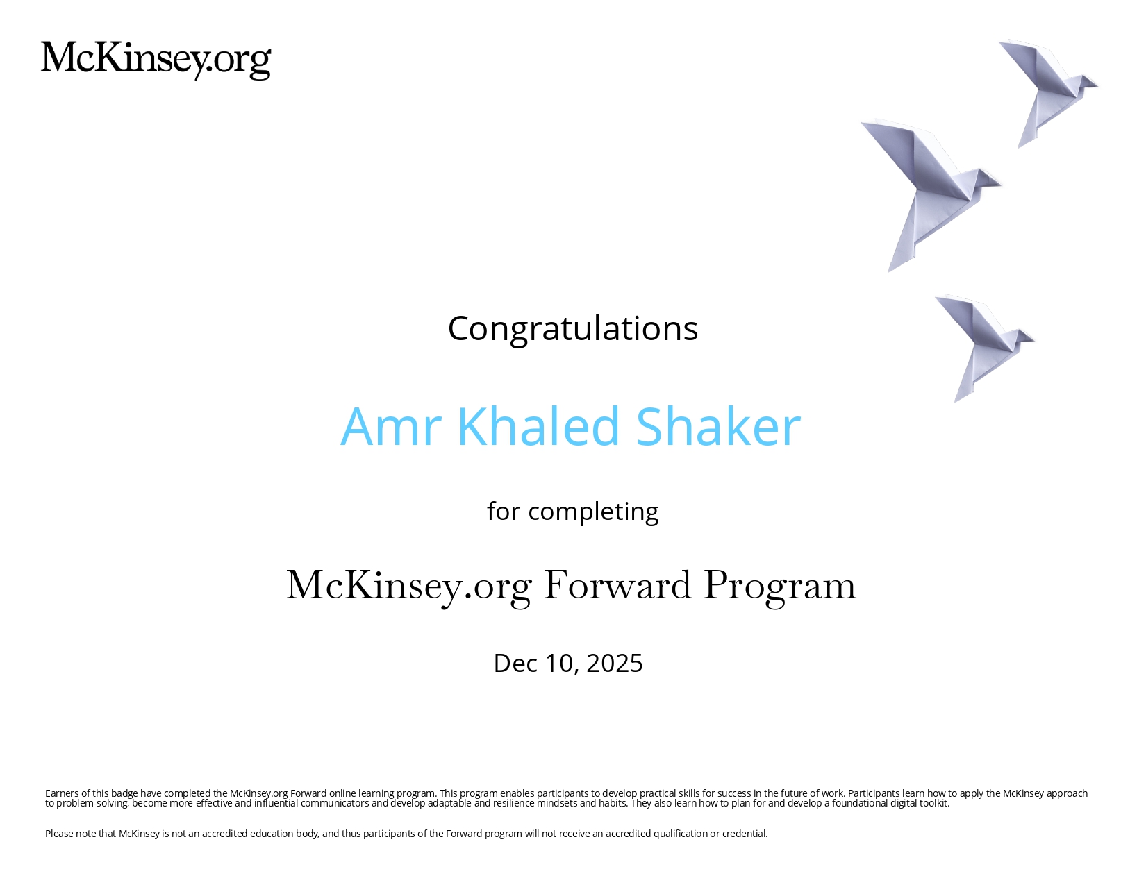 McKinsey Forward Program